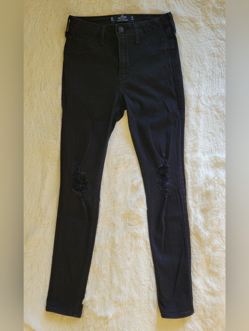 Hollister Black Ripped High-Rise Cropped Jeggings 3R